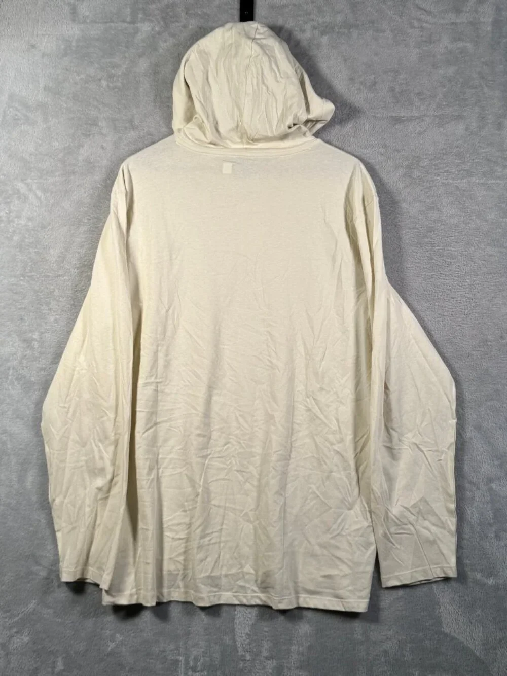 Polo Ralph Lauren Hooded Shirt Mens XXL Cream Hoodie Lightweight Tee $70
